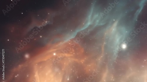 Abstract nebula in space with stars and vibrant colors in the universe