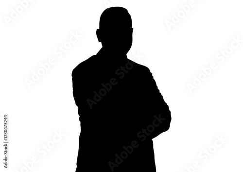 腕組みをする男性のシルエット6