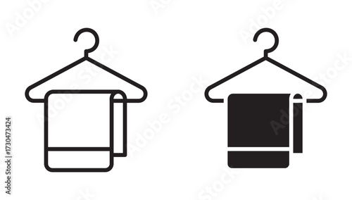 towel on hanger icon, vector illustration,