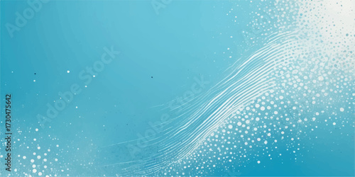Blue water wave background with winter design and decorative lines