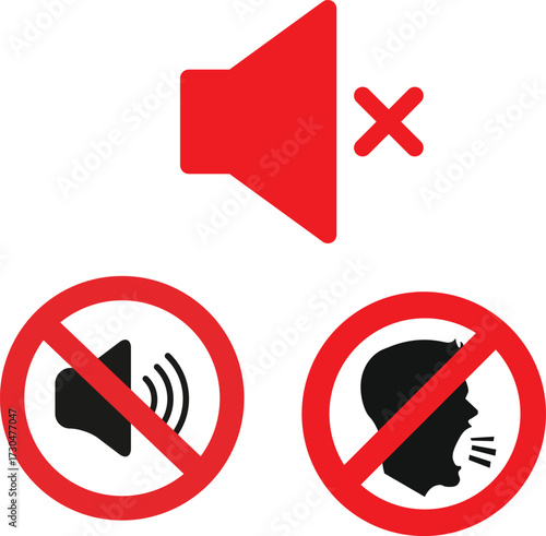 Modern vector template of a ‘Keep Silent’ design, illustrating a muted symbol