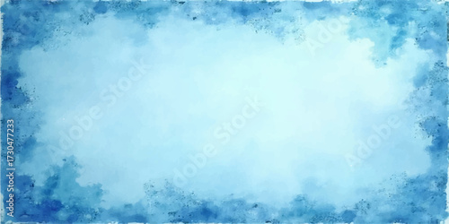Grunge blue sky background with clouds and copy space