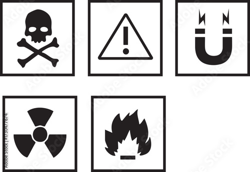 Outline Icon Collection of Packaging Symbols for Fragile, Recycle, and Shipping Instructions