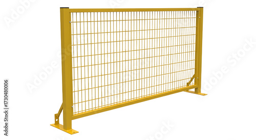 Yellow Metal Safety Barrier with Grid Pattern for Construction and Crowd Control