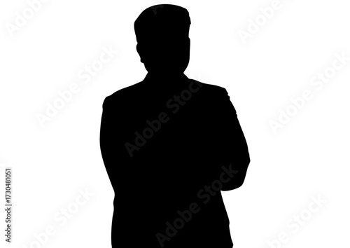 腕組みをする男性のシルエット7