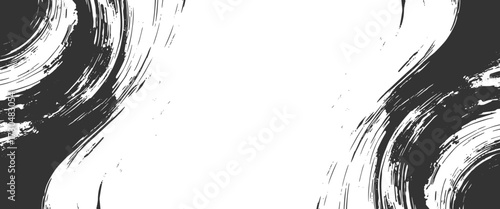 Vector brushes txture of a black brick wall with cracks and scratches vector..