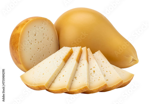 Caciocavallo cheese isolated on transparent background
