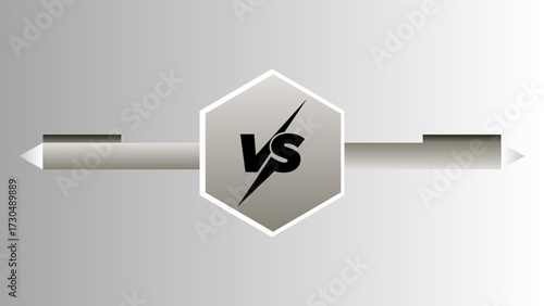 Versus comparison template with hexagon and lightning bolt for competitive match or product comparisons design