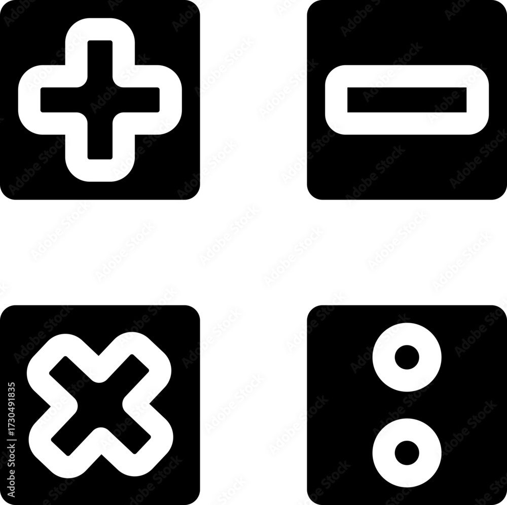 Obraz premium Math Symbols: Addition, Subtraction, Multiplication, Division