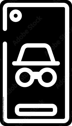 Smartphone Privacy Icon:  Incognito Mode, Anonymous Browsing,  Data Security,  Digital Anonymity,  Cybersecurity