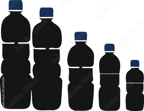 set of different bottles