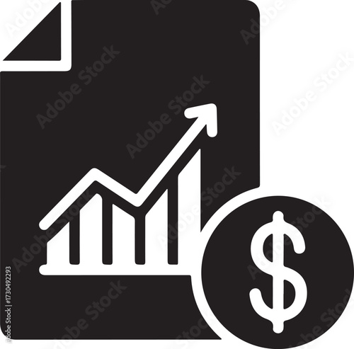  financial report with dollar sign icon this vector illustration represents business growth, investment analysis, and economic performance tracking on