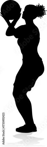 Silhouette of athletic woma...