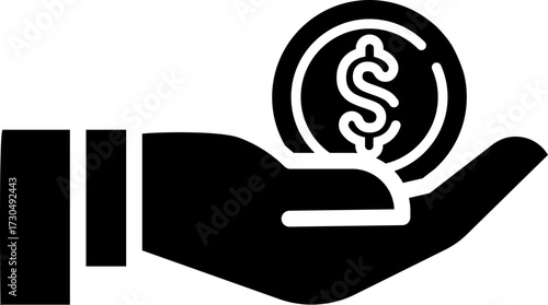  cash in hand icon logo vector illustration design, for business and finance symbol