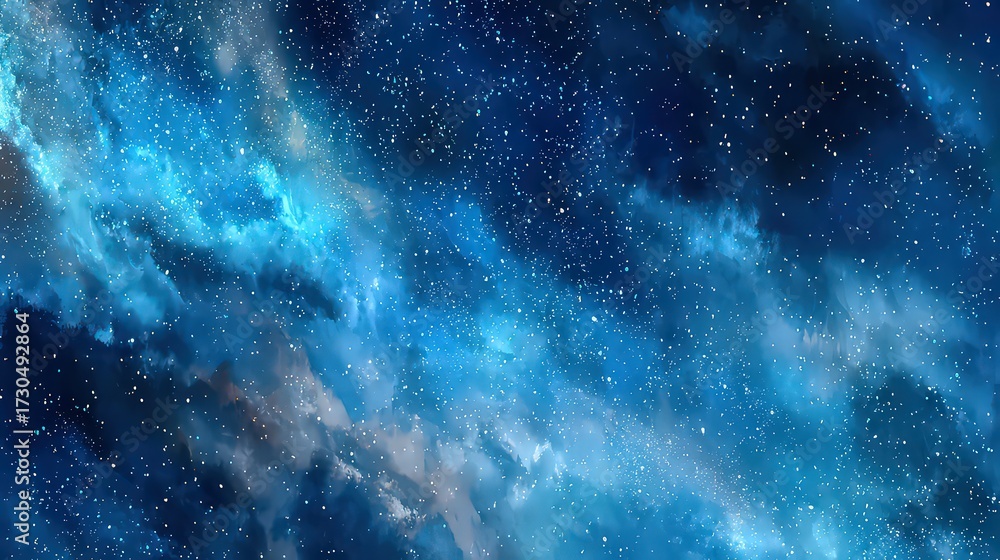 Fototapeta premium Abstract Starry Night Sky With Blurry Nebulae