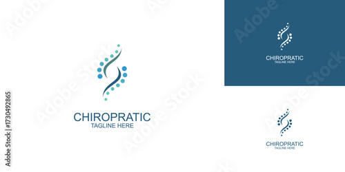 Chiropratic logo design with modern concept premium vector