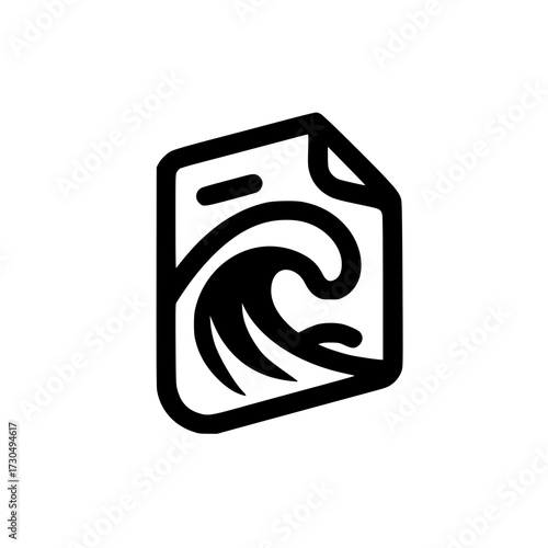 vector illustration of document and wave icon for environmental awareness and oceanography themes