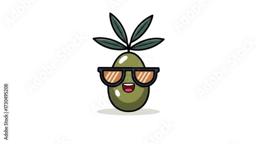 Cute olive with sunglasses