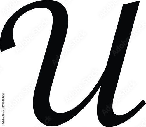 Dynamic Vector Illustration of a Black Silhouette 'U' Letter in Versatile Background, Abstract Design, High-Resolution Art for Creative Projects
