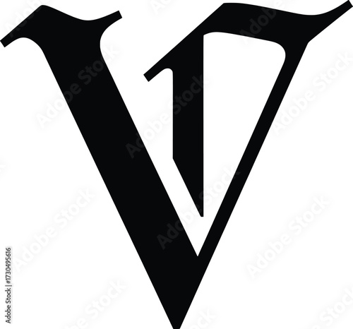 Dynamic Vector Logo Design, Black Letter V, Creative Studio, Graphic Artwork, Minimalist Style, High-Resolution Format for Branding and Marketing