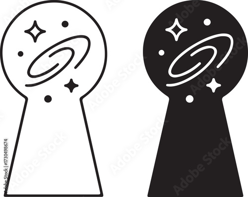 Keyhole Galaxy Icon Universe Symbol Vector Illustration