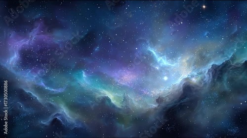 Cosmic nebula landscape