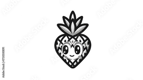 Cute pineapple heart graphic