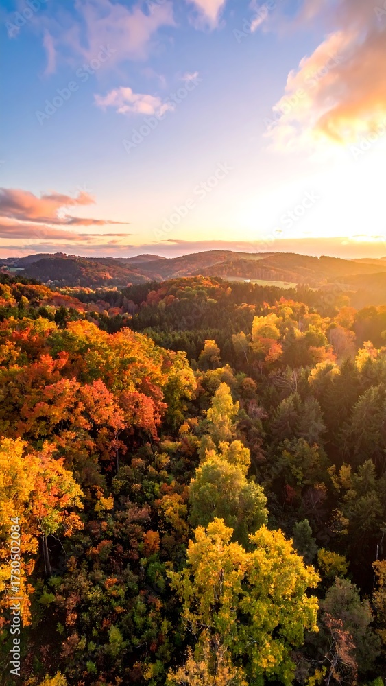 Fototapeta premium Autumnal vista at sunrise