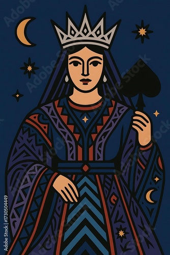 a woman queen isolated on dark