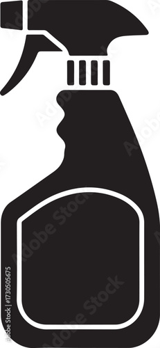 Black Silhouette of a Trigger Spray Bottle for Cleaning Products cleaner disinfectant