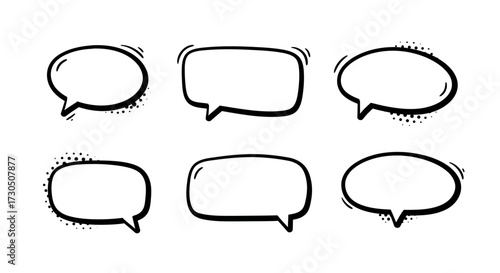 Collection of Blank Speech Bubbles for Communication and Design Elements