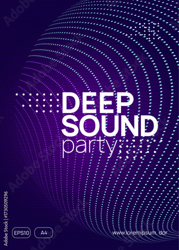 Night Club Design. Techno Poster. Pink Discotheque Event. Electronic Radio Illustration. Trance Vector. Violet Dj Background. Dance Festival Graphic. Blue Night Club Design