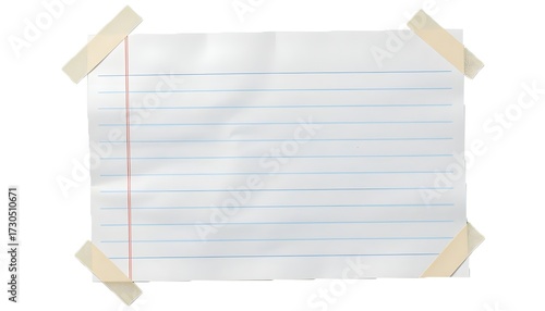 Blank checkered paper sheet with neat square grid pattern, white notepaper journal sticker, real notepad with grid lines isolated