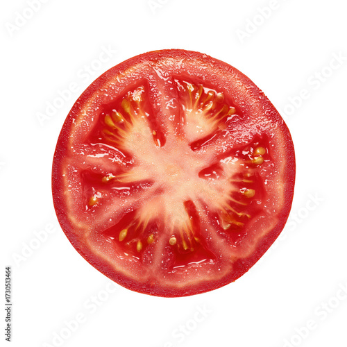 Wallpaper Mural Vibrant red tomato slice showing juicy pulp and seeds isolated on a transparent background image Torontodigital.ca