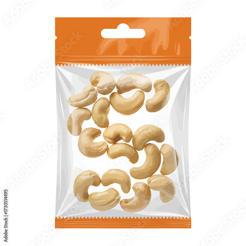 Cashew Nuts in a Transparent Package Delicious and Healthy Snack for Any Time of Day Good Source of Protein