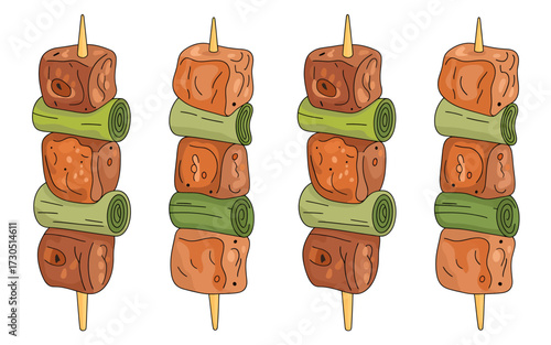 Grilled Chicken Skewers with Leeks Fresh and Delicious Perfect for Summer Barbecues and Healthy Eating Options