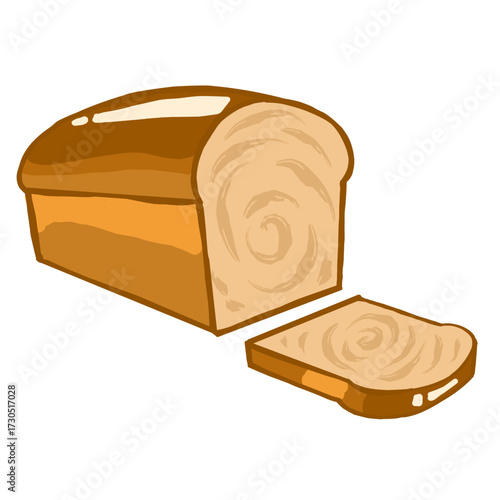 Whole Wheat Bread Loaf Vector Illustration