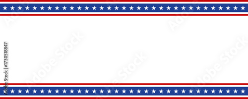 Red and blue stripped line stars on blank background template. America 4th of July Memorial or Independence day theme wallpaper.	
