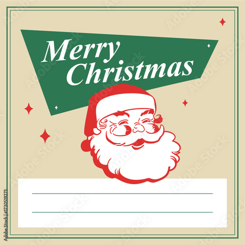 Retro Christmas Greeting Card Template