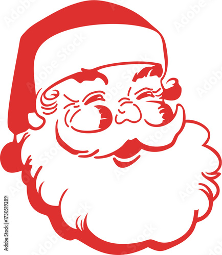 Retro Santa Claus Christmas Element