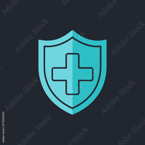 Medical Shield with Cross Symbol for Healthcare Protection.