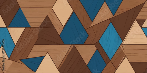 Seamless brown abstract geometric pattern texture design for wallpaper or tile decoration