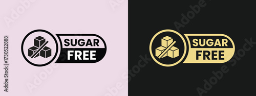 Sugar free label or Sugar  free  sign vector isolated in flat style. Best Lactose free label vector for product packaging design element. Simple Lactose free sign for packaging design.