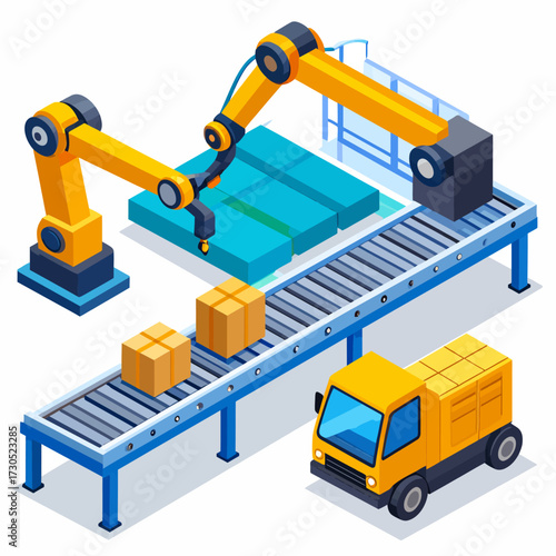 Automated Assembly Line Efficient Industrial Production and Logistics