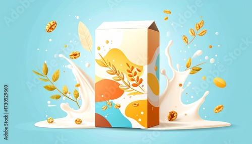 Fresh Cereal Packaging Photo With Healthy Grains