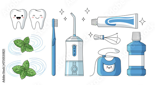 Dental hygiene tools for a healthy smile.