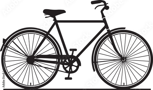 silhouette of the old bicycle  vector illustrator, vintage bicycle .