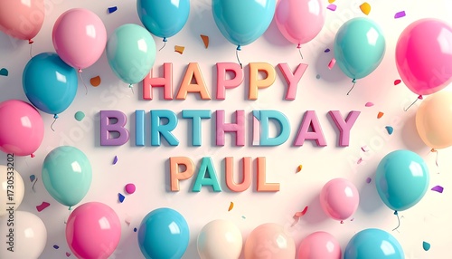 Birthday balloons with the words 