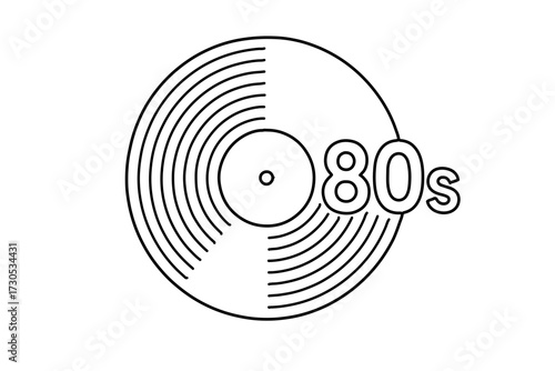Vinyl record with the music from 1980s