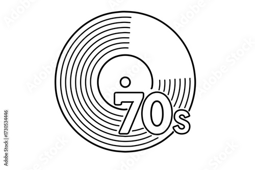 Vinyl record with 70s word